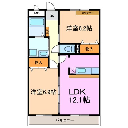 オアシス荒池の物件間取画像